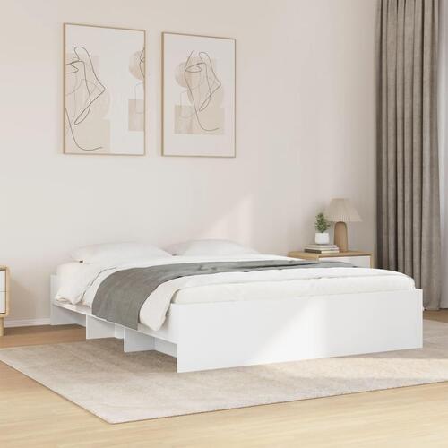 Sengestel 150x200 cm konstrueret træ hvid