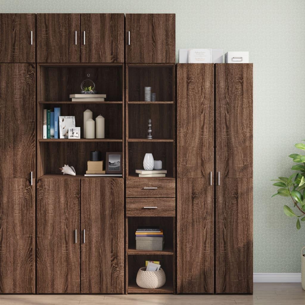 Skab 40x42,5x225 cm smalt konstrueret træ brun egetræsfarve