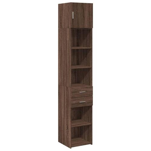 Skab 40x42,5x225 cm smalt konstrueret træ brun egetræsfarve
