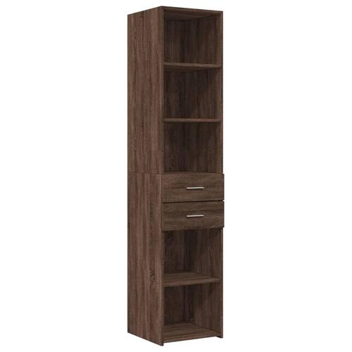 Skab 40x42,5x225 cm smalt konstrueret træ brun egetræsfarve