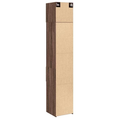 Skab 40x42,5x225 cm smalt konstrueret træ brun egetræsfarve
