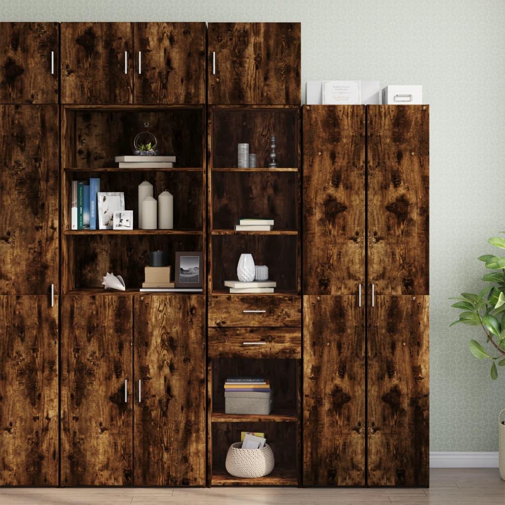 Skab 45x42,5x225 cm smalt konstrueret træ røget egetræsfarve