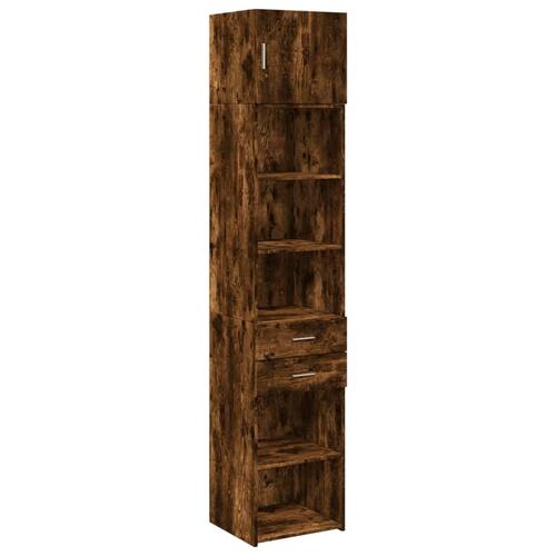 Skab 45x42,5x225 cm smalt konstrueret træ røget egetræsfarve