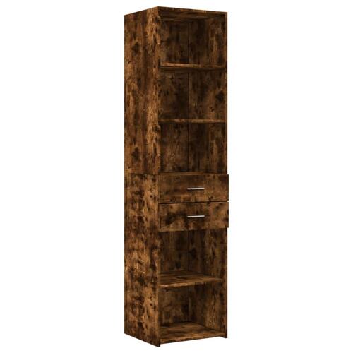 Skab 45x42,5x225 cm smalt konstrueret træ røget egetræsfarve