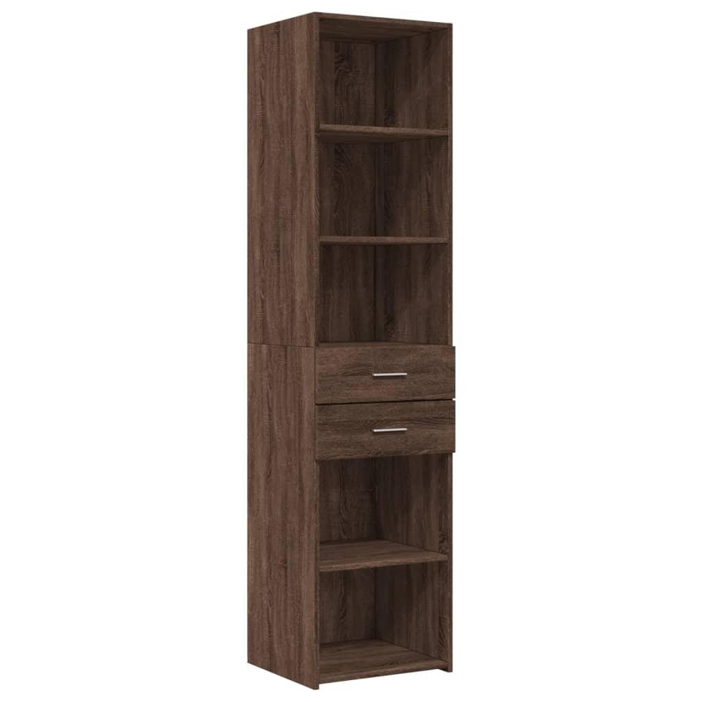 Skab 45x42,5x225 cm smalt konstrueret træ brun egetræsfarve