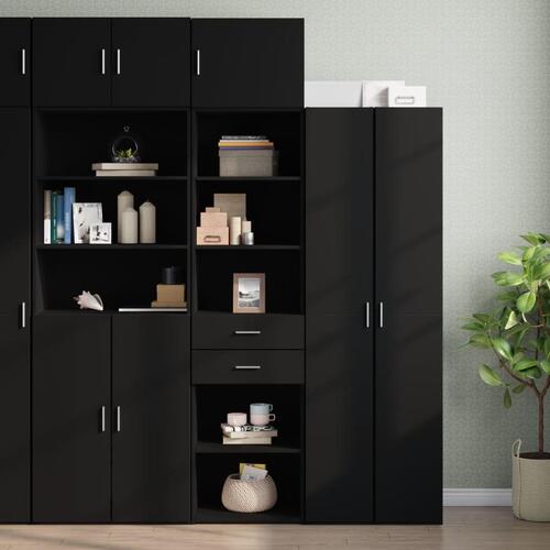 Skab 50x42,5x225 cm smalt konstrueret træ sort