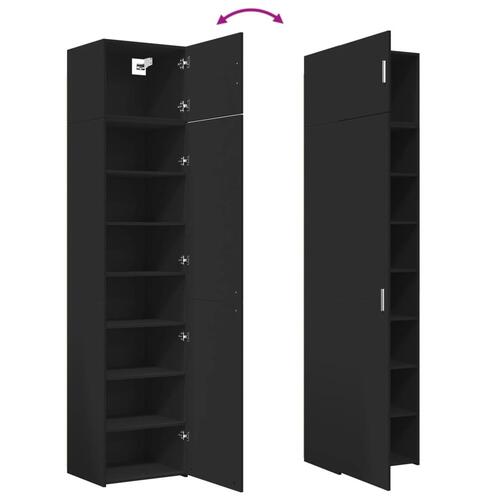 Skab 50x42,5x225 cm smalt konstrueret træ sort