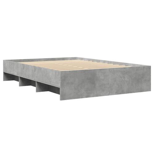 Sengestel 140x190 cm konstrueret træ betongrå