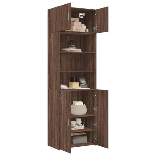 Skab 70x42,5x225 cm konstrueret træ brun egetræsfarve