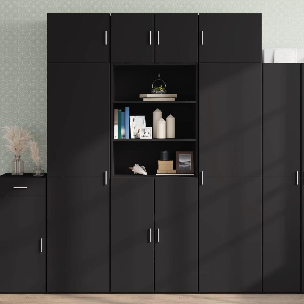 Opbevaringsskab 70x42,5x225 cm konstrueret træ sort
