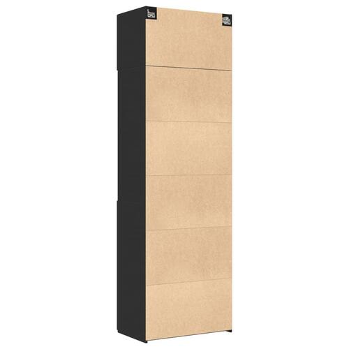 Opbevaringsskab 70x42,5x225 cm konstrueret træ sort