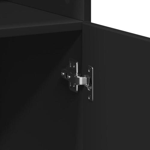 Opbevaringsskab 70x42,5x225 cm konstrueret træ sort