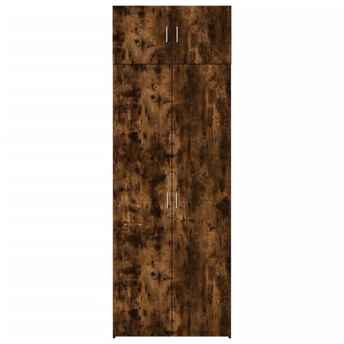 Skab 80x42,5x225 cm konstrueret træ røget egetræsfarve