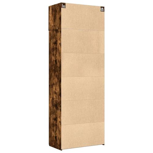 Skab 80x42,5x225 cm konstrueret træ røget egetræsfarve