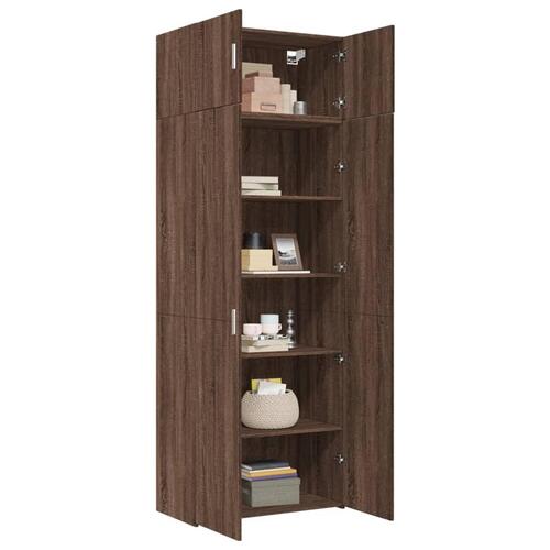 Skab 80x42,5x225 cm konstrueret træ brun egetræsfarve