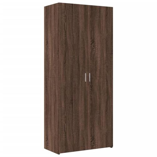 Skab 80x42,5x225 cm konstrueret træ brun egetræsfarve