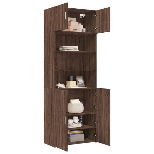 Skab 80x42,5x225 cm konstrueret træ brun egetræsfarve