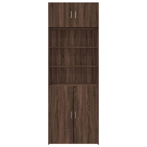 Skab 80x42,5x225 cm konstrueret træ brun egetræsfarve