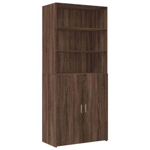 Skab 80x42,5x225 cm konstrueret træ brun egetræsfarve