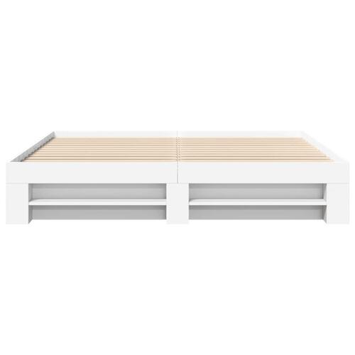 Sengestel 200x200 cm konstrueret træ hvid
