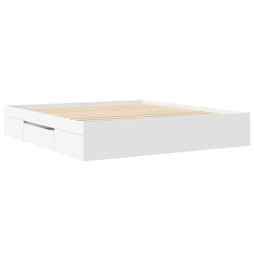 Sengestel 200x200 cm konstrueret træ hvid
