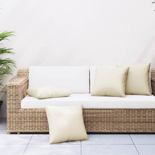 Sofapuder 4 stk. 50x50 cm stof cremefarvet