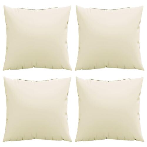 Sofapuder 4 stk. 50x50 cm stof cremefarvet