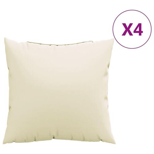 Sofapuder 4 stk. 60x60 cm stof cremefarvet