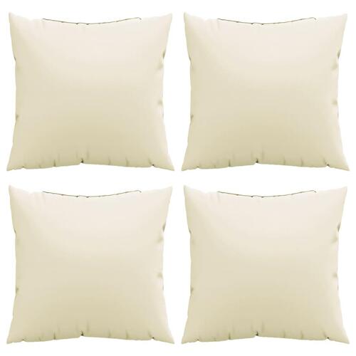 Sofapuder 4 stk. 60x60 cm stof cremefarvet