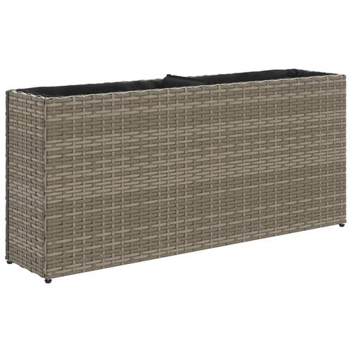 Plantekasser 2 stk. med 2 potter 90x20x40 cm polyrattan grå