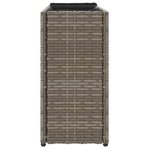Plantekasser 2 stk. med 2 potter 90x20x40 cm polyrattan grå