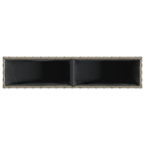 Plantekasser 2 stk. med 2 potter 90x20x40 cm polyrattan grå