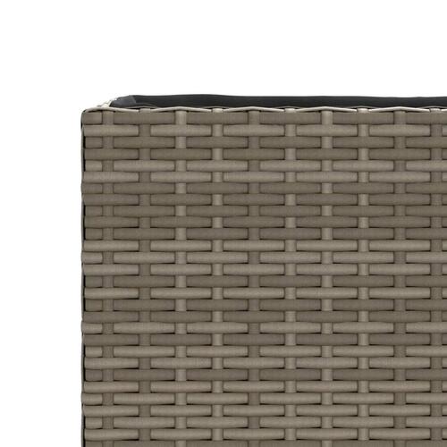 Plantekasser 2 stk. med 2 potter 90x20x40 cm polyrattan grå