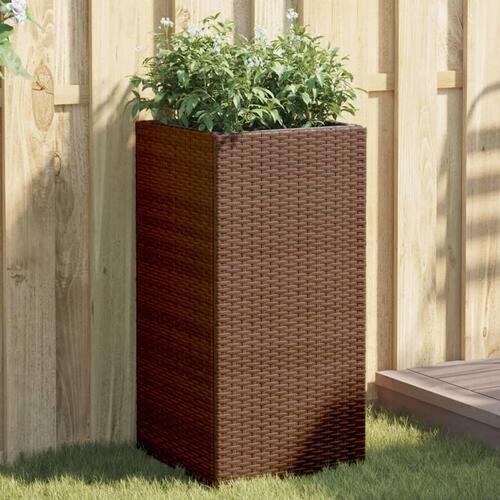 Plantekasser 2 stk. 40x40x80 cm polyrattan brun