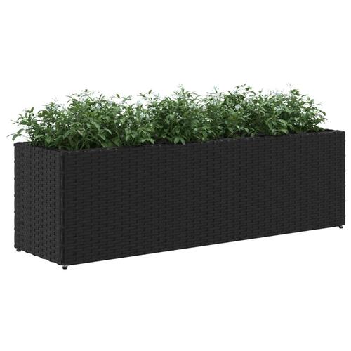 Plantekasser 2 stk. med 3 potter 105x30x32 cm polyrattan sort