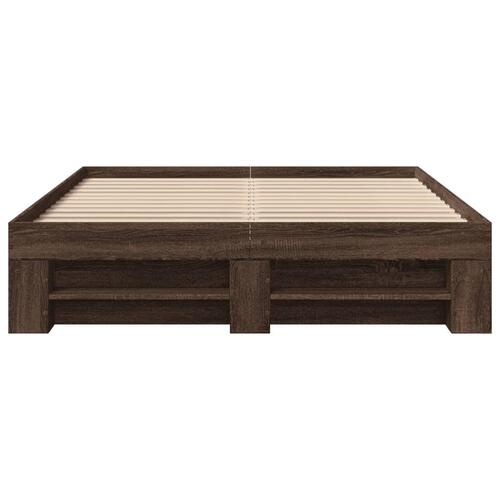 Sengeramme 120x190 cm uden madras konstrueret træ brunt eg