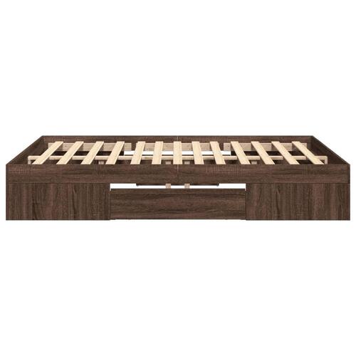 Sengeramme 120x190 cm uden madras konstrueret træ brunt eg