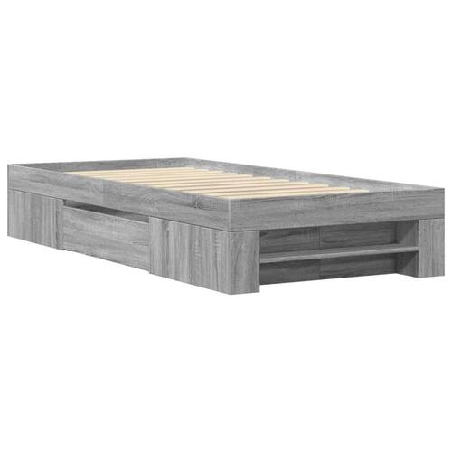 Sengeramme 90x190 cm konstrueret træ grå sonoma-eg