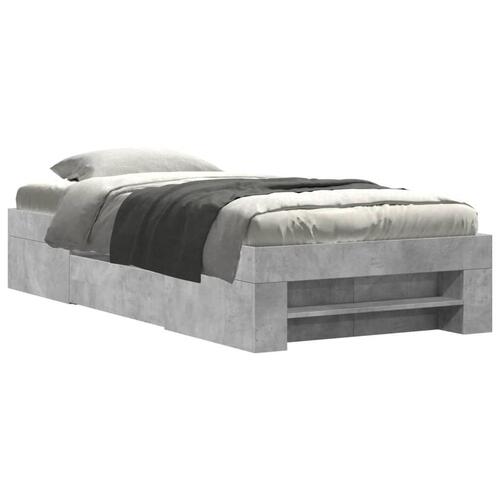 Sengeramme 90x200 cm konstrueret træ betongrå