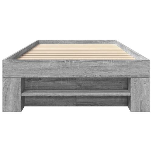 Sengeramme 90x200 cm konstrueret træ grå sonoma-eg