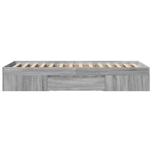 Sengeramme 90x200 cm konstrueret træ grå sonoma-eg