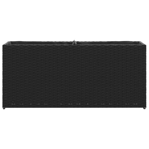 Plantekasser 2 stk. med 2 potter 90x20x40 cm polyrattan sort