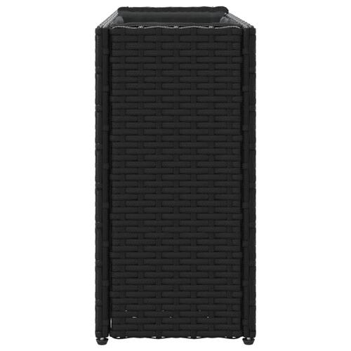 Plantekasser 2 stk. med 2 potter 90x20x40 cm polyrattan sort