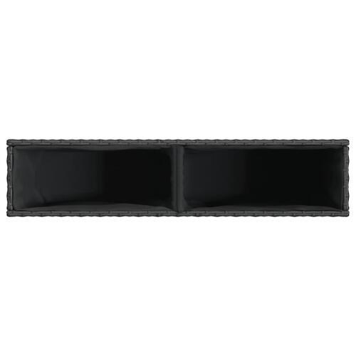 Plantekasser 2 stk. med 2 potter 90x20x40 cm polyrattan sort