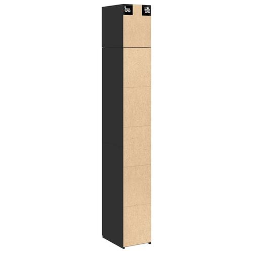 Skab 30x42,5x225 cm smalt konstrueret træ sort