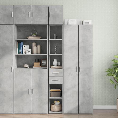 Skab 30x42,5x225 cm smalt konstrueret træ betongrå