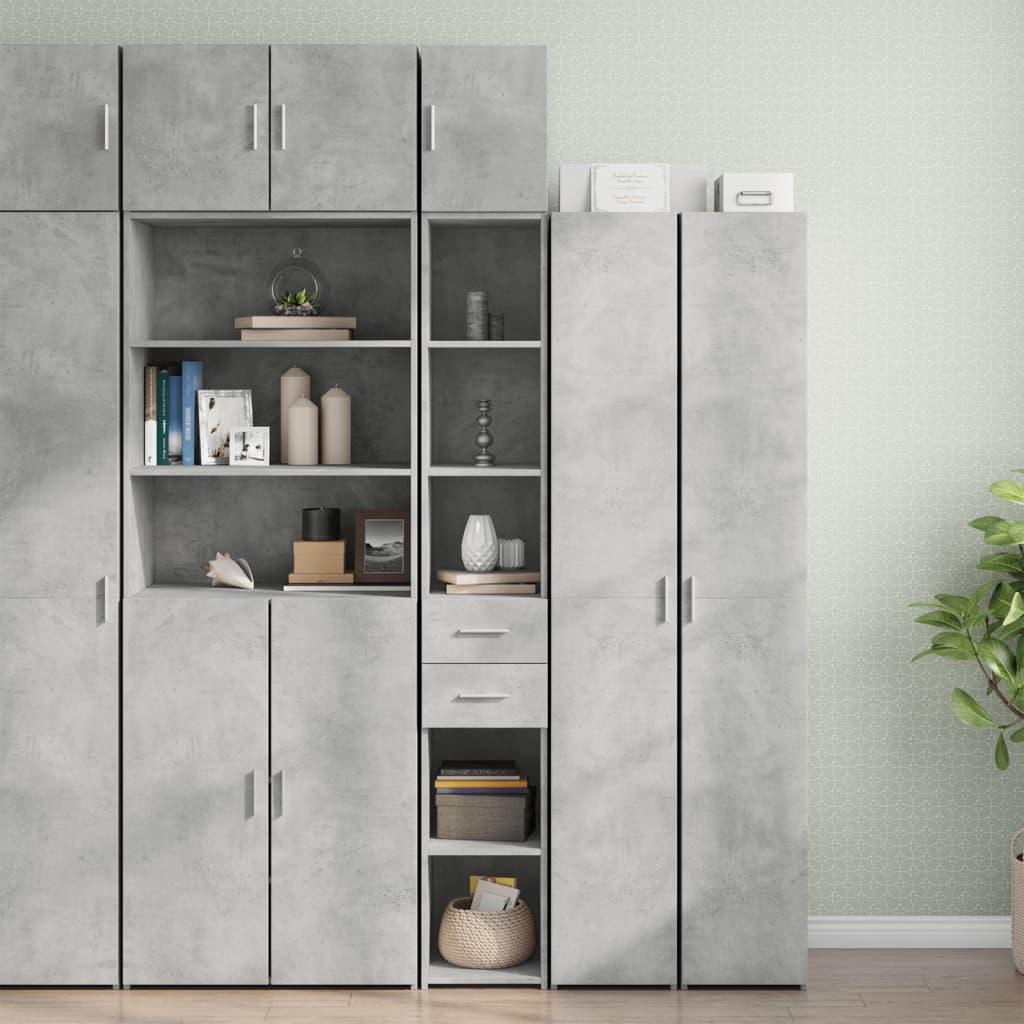 Skab 30x42,5x225 cm smalt konstrueret træ betongrå