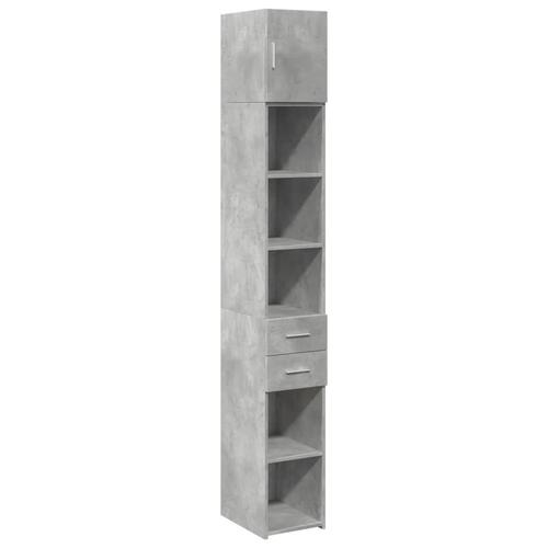 Skab 30x42,5x225 cm smalt konstrueret træ betongrå