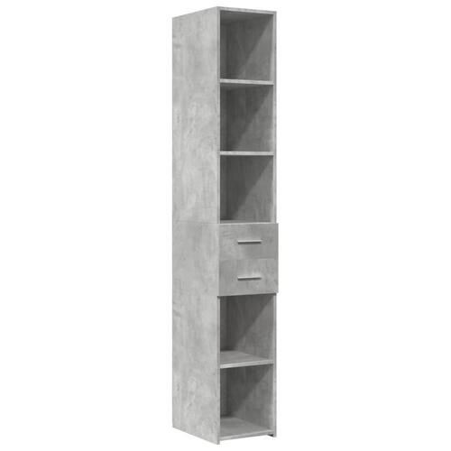 Skab 30x42,5x225 cm smalt konstrueret træ betongrå