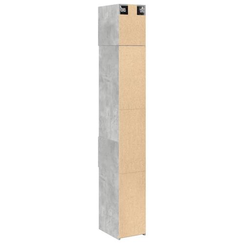 Skab 30x42,5x225 cm smalt konstrueret træ betongrå